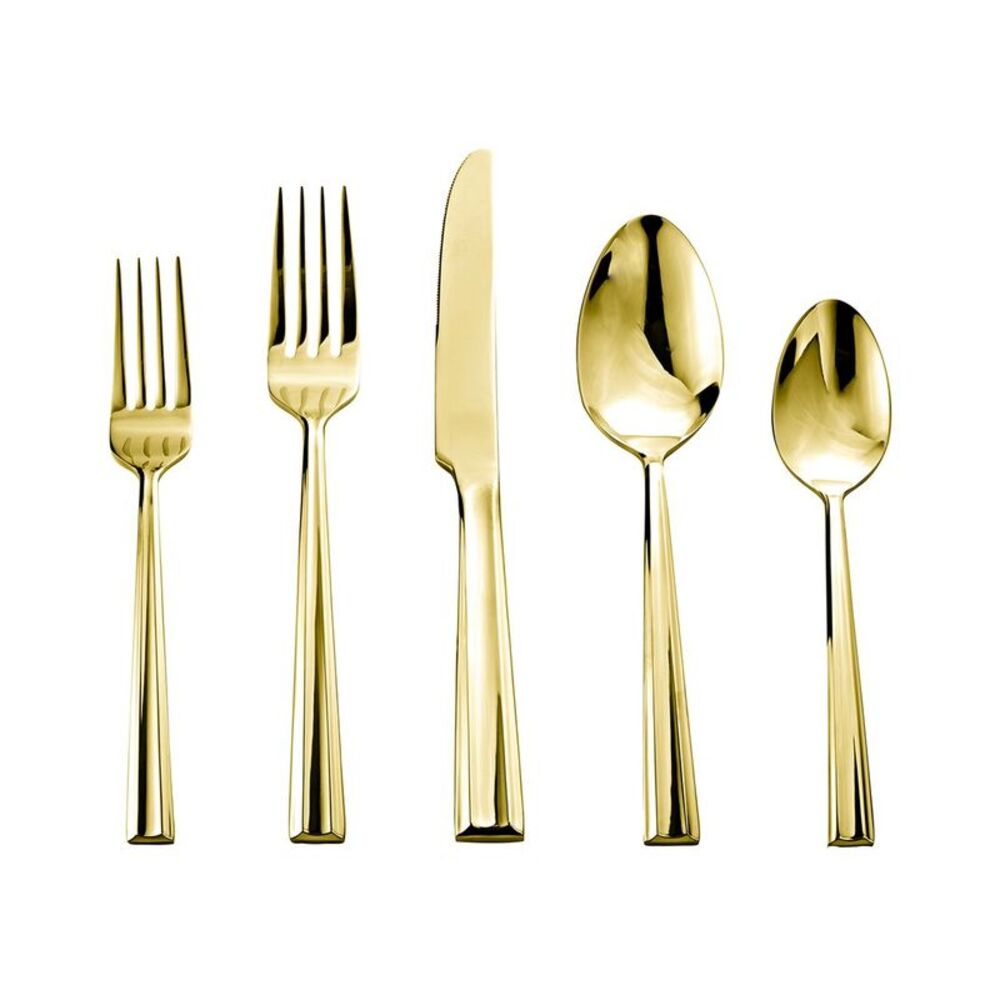 Godinger Plait Mirrored 20Pc Flatware Set, Yellow